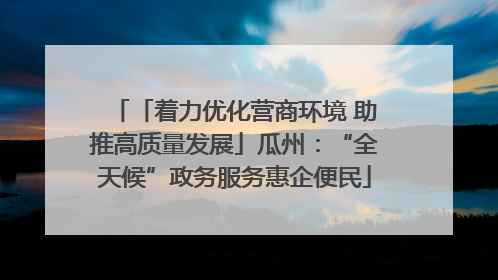 「着力优化营商环境 助推高质量发展」瓜州：“全天候”政务服务惠企便民