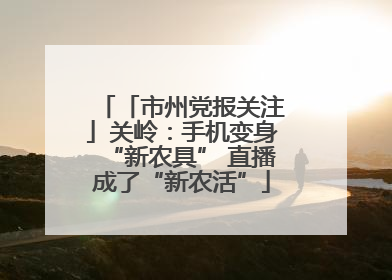 「市州党报关注」关岭：手机变身“新农具” 直播成了“新农活”