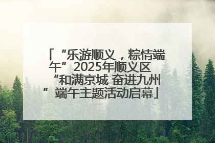 “乐游顺义，粽情端午”2025年顺义区“和满京城 奋进九州”端午主题活动启幕
