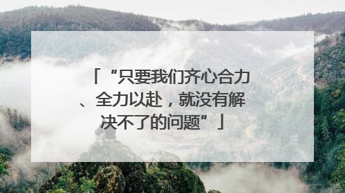 “只要我们齐心合力、全力以赴，就没有解决不了的问题”