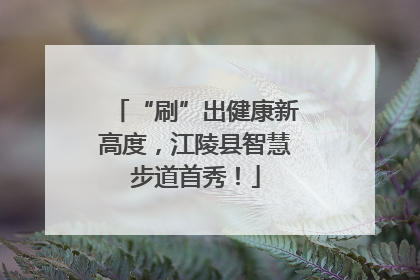 “刷”出健康新高度，江陵县智慧步道首秀！