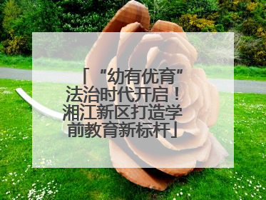 “幼有优育”法治时代开启！湘江新区打造学前教育新标杆