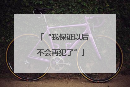 “我保证以后不会再犯了”