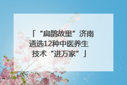 “扁鹊故里”济南遴选12种中医养生技术“进万家”