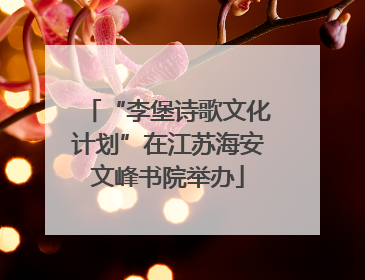 “李堡诗歌文化计划”在江苏海安文峰书院举办