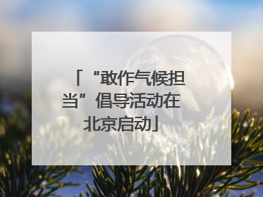 “敢作气候担当”倡导活动在北京启动