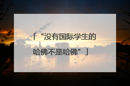 “没有国际学生的哈佛不是哈佛”