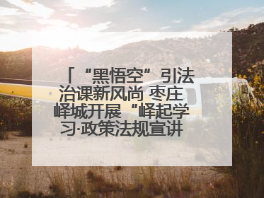 “黑悟空”引法治课新风尚 枣庄峄城开展“峄起学习·政策法规宣讲面对面”活动