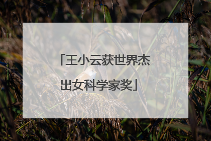 王小云获世界杰出女科学家奖