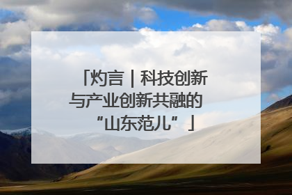 灼言｜科技创新与产业创新共融的“山东范儿”