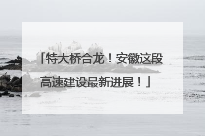 特大桥合龙！安徽这段高速建设最新进展！