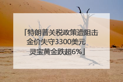 特朗普关税政策遭阻击金价失守3300美元 灵宝黄金跌超6%