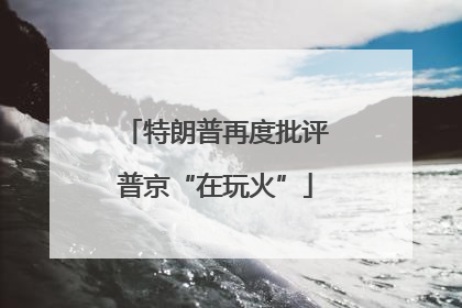特朗普再度批评普京“在玩火”