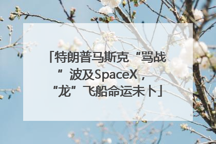 特朗普马斯克“骂战”波及SpaceX，“龙”飞船命运未卜