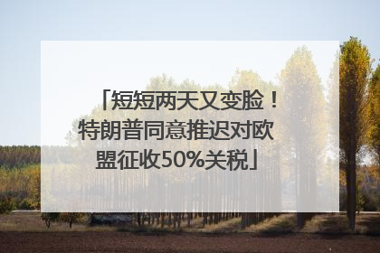 短短两天又变脸！特朗普同意推迟对欧盟征收50%关税