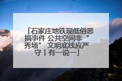 石家庄地铁现低俗恶搞事件 公共空间非“秀场” 文明底线应严守丨有一说一