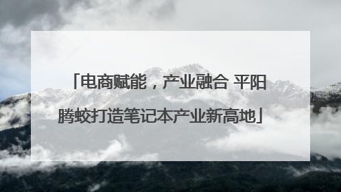 电商赋能，产业融合 平阳腾蛟打造笔记本产业新高地