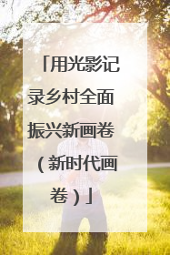 用光影记录乡村全面振兴新画卷（新时代画卷）