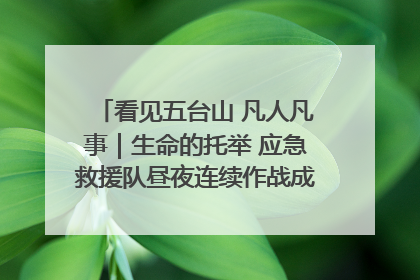 看见五台山 凡人凡事｜生命的托举 应急救援队昼夜连续作战成功救出两批被困游客
