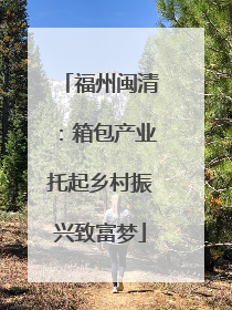 福州闽清：箱包产业托起乡村振兴致富梦
