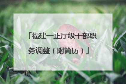 福建一正厅级干部职务调整（附简历）