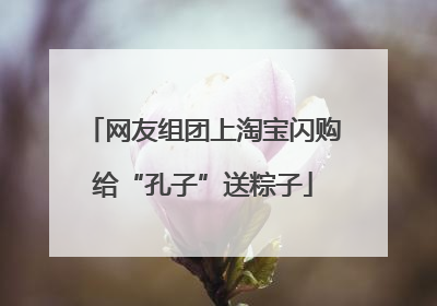 网友组团上淘宝闪购给“孔子”送粽子