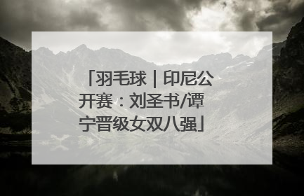 羽毛球｜印尼公开赛：刘圣书/谭宁晋级女双八强