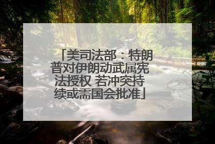 美司法部：特朗普对伊朗动武属宪法授权 若冲突持续或需国会批准