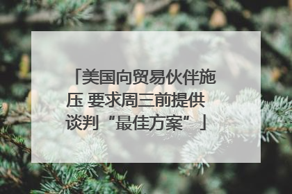 美国向贸易伙伴施压 要求周三前提供谈判“最佳方案”