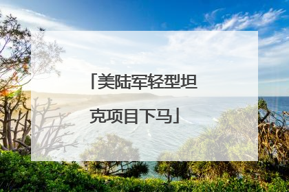 美陆军轻型坦克项目下马