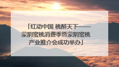 红动中国 桃醉天下——蒙阴蜜桃消费季暨蒙阴蜜桃产业推介会成功举办