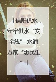 信阳供水：守牢供水“安全线” 水润万家“惠民生”