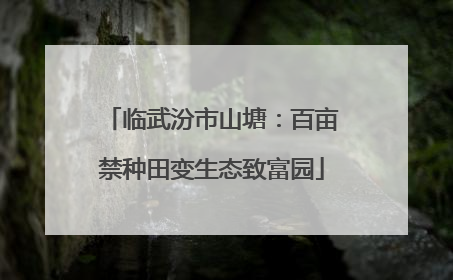 临武汾市山塘：百亩禁种田变生态致富园