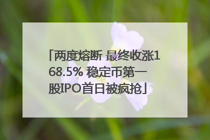 两度熔断 最终收涨168.5% 稳定币第一股IPO首日被疯抢