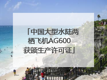 中国大型水陆两栖飞机AG600获颁生产许可证