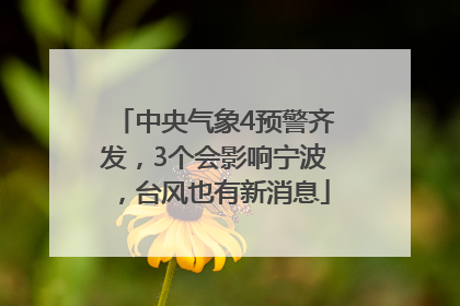 中央气象4预警齐发，3个会影响宁波，台风也有新消息
