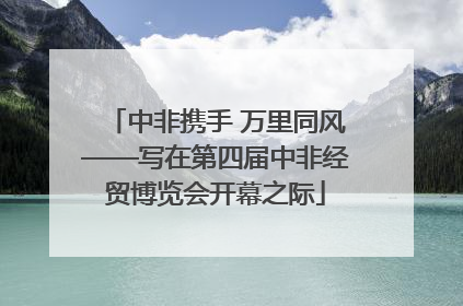 中非携手 万里同风——写在第四届中非经贸博览会开幕之际