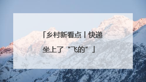 乡村新看点丨快递坐上了“飞的”