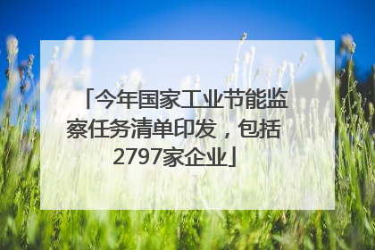 今年国家工业节能监察任务清单印发，包括2797家企业