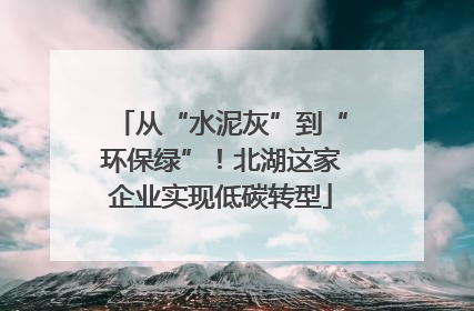 从“水泥灰”到“环保绿”！北湖这家企业实现低碳转型