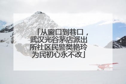 从窗口到巷口，武汉光谷茅店派出所社区民警樊艳玲为民初心永不改