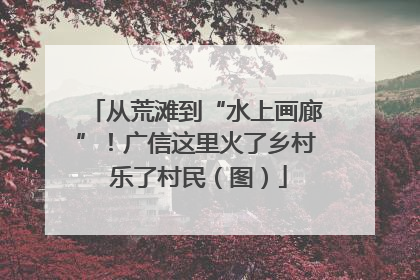 从荒滩到“水上画廊”！广信这里火了乡村 乐了村民（图）