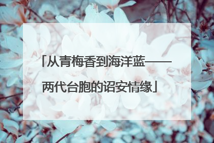从青梅香到海洋蓝——两代台胞的诏安情缘