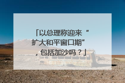 以总理称迎来“扩大和平窗口期”，包括加沙吗？