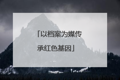 以档案为媒传承红色基因