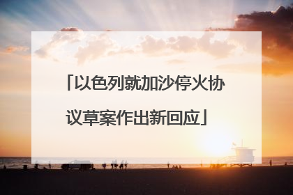 以色列就加沙停火协议草案作出新回应