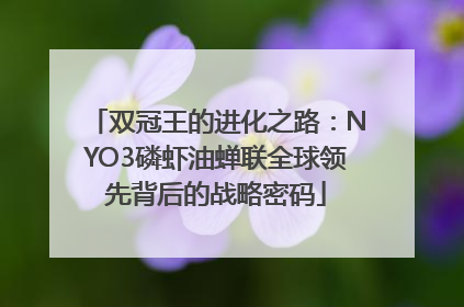 双冠王的进化之路：NYO3磷虾油蝉联全球领先背后的战略密码