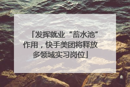 发挥就业“蓄水池”作用，快手美团将释放多领域实习岗位