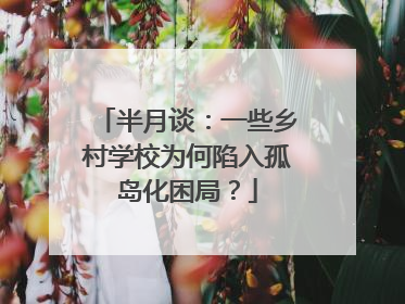 半月谈：一些乡村学校为何陷入孤岛化困局？