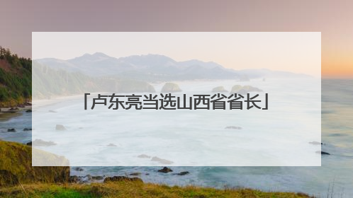 卢东亮当选山西省省长